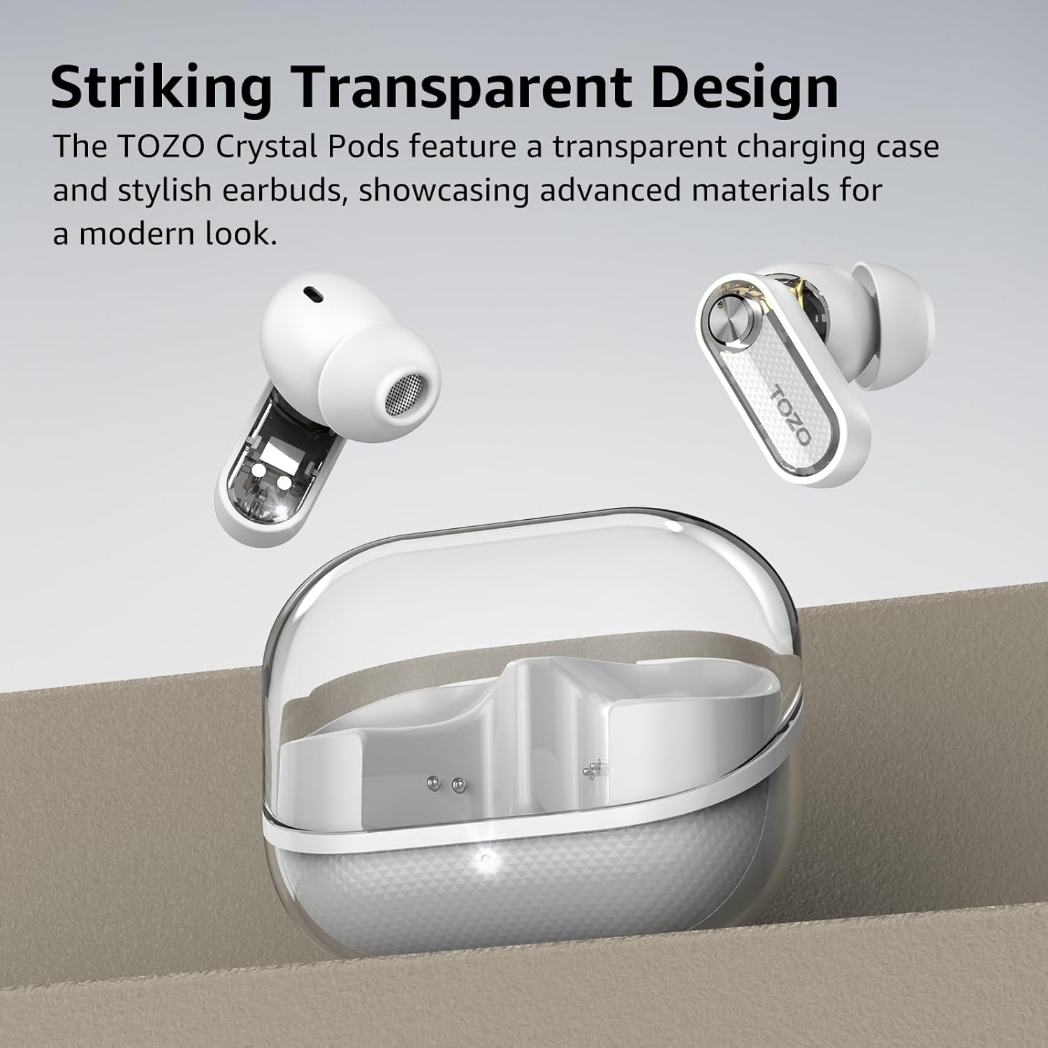 Hybrid Active Noise Cancelling Wireless Earbuds 35H Playtime IPX5 TOZO
