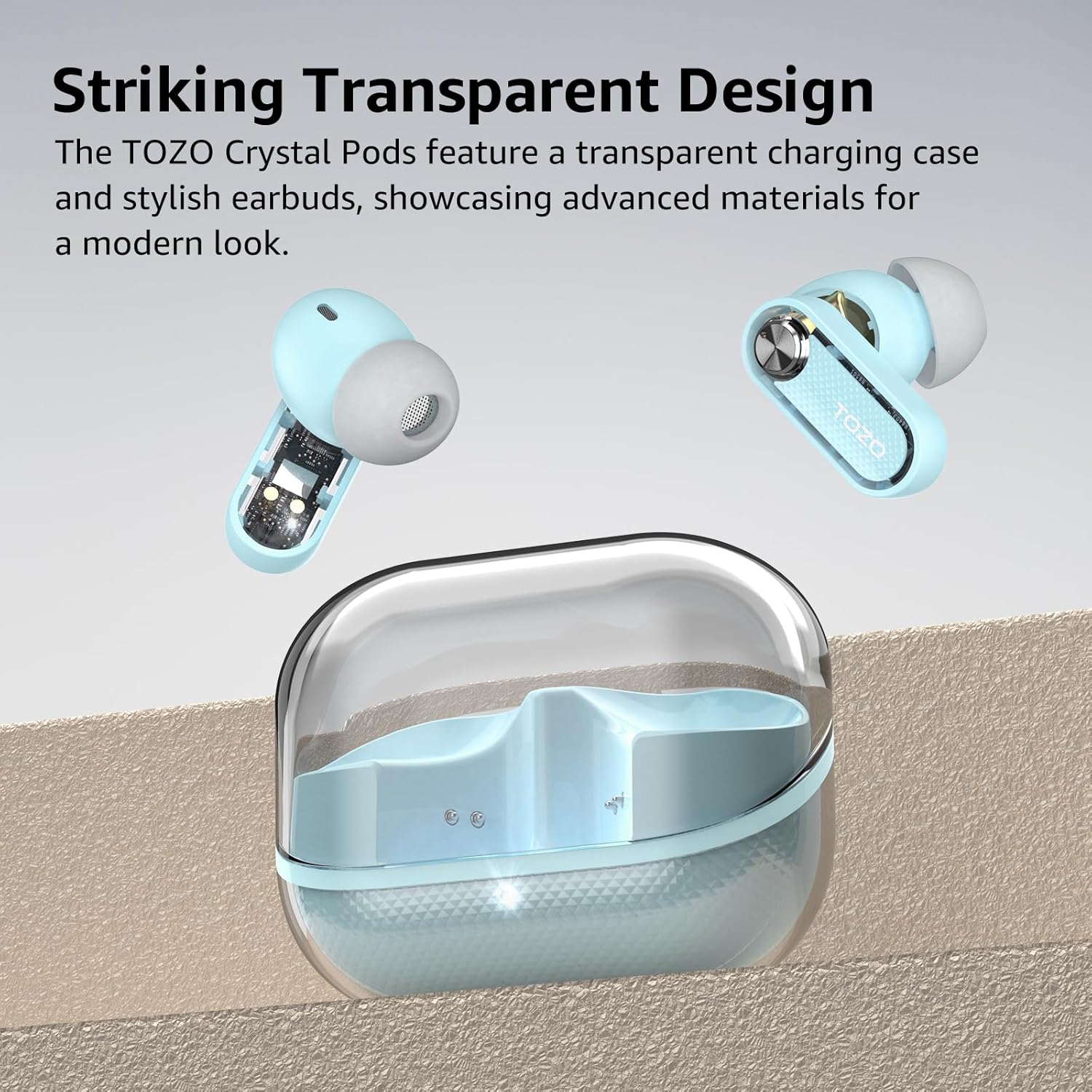 Hybrid Active Noise Cancelling Wireless Earbuds 35H Playtime IPX5 TOZO