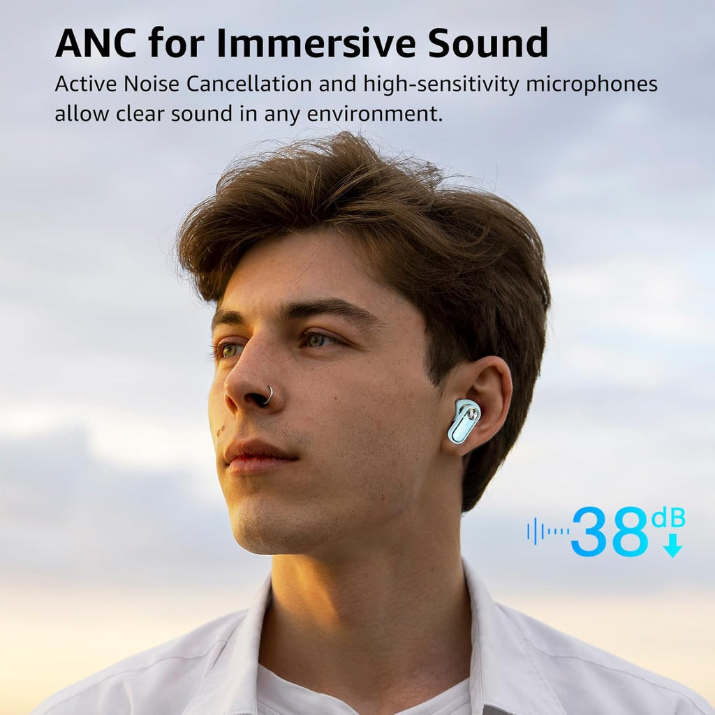 Hybrid Active Noise Cancelling Wireless Earbuds 35H Playtime IPX5 TOZO