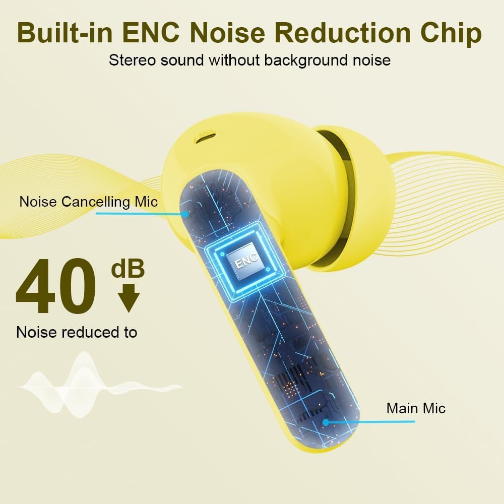 Wireless Earbuds Bluetooth 5.3 Deep Bass 36H Playtime Noise Cancel Btootos