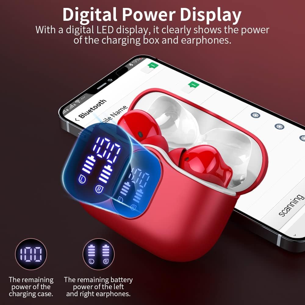 Wireless Earbuds Bluetooth 5.3 Deep Bass 36H Playtime Noise Cancel Btootos