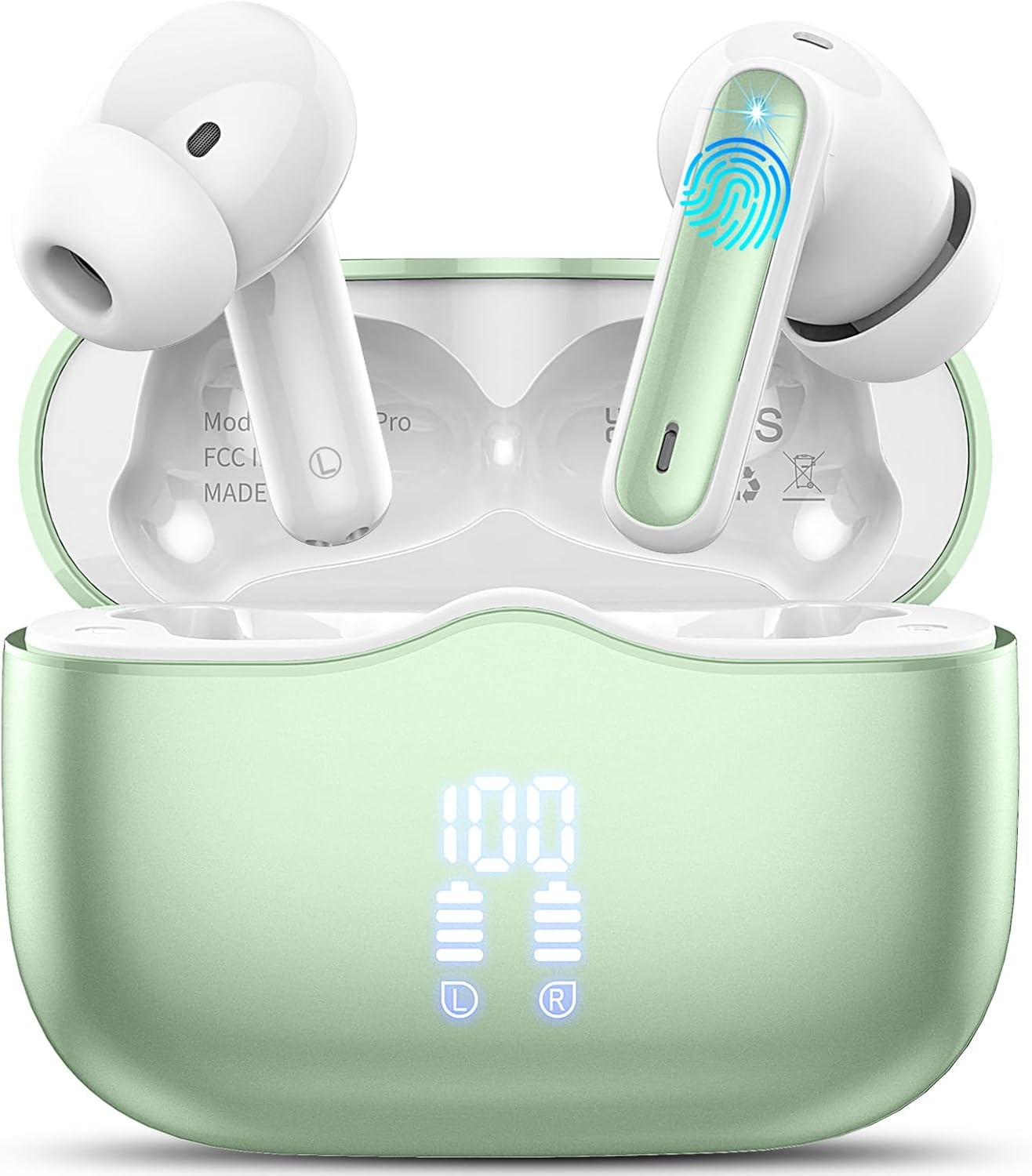 Wireless Earbuds Bluetooth 5.3 ENC Mic 40H Playtime Deep Bass IP7 Waterproof