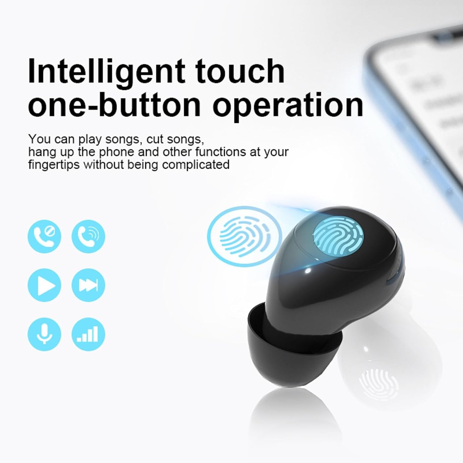 Mini Invisible Wireless Earbuds for Sleep, Bluetooth Discreet Design Xmenha